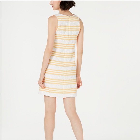 Vince Camuto Petite Metallic Stripe Brocade Dress - Picture 7 of 8